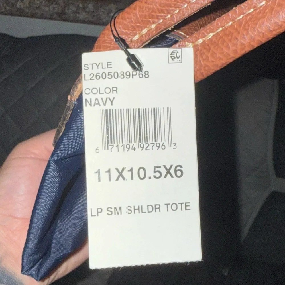 Longchamp Small Navy and Brown Tote Bag - Picture 2 of 5
